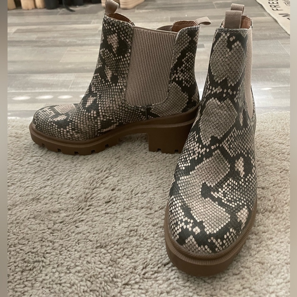 Snakeskin Chelsea booties